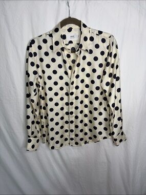Ami Alexandre Mattiussi Cream Button-Down Shirt with Black Polka Dots